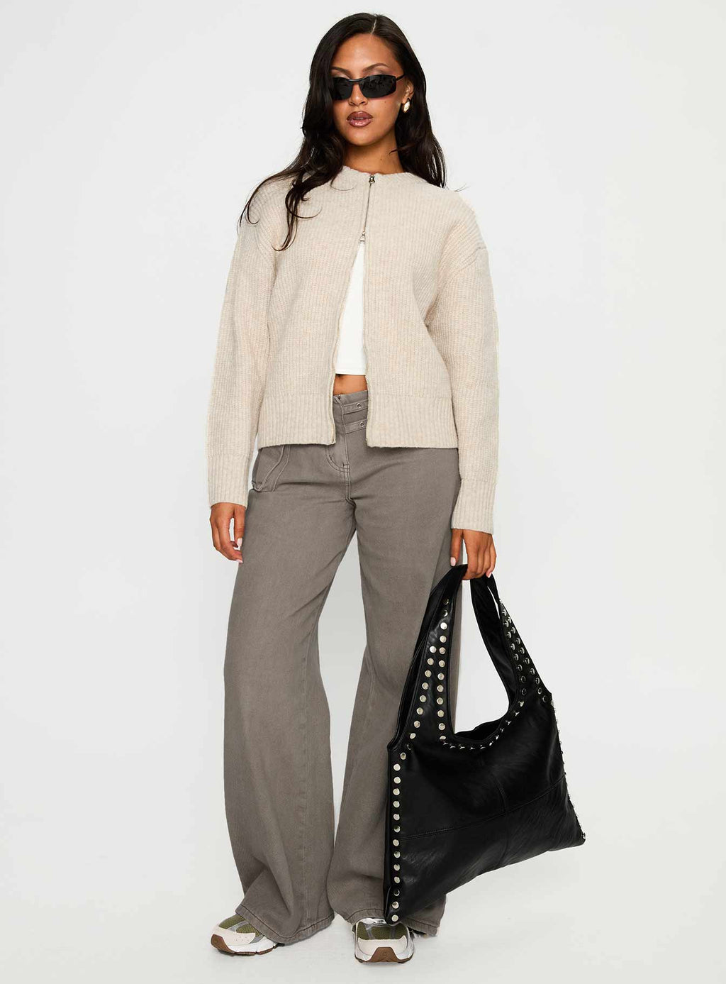 Lexene Zip Through Jumper Oat